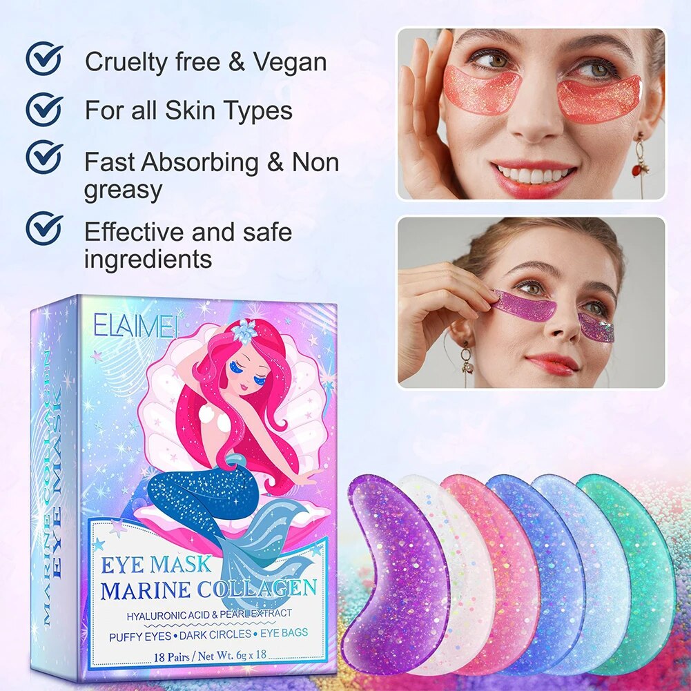 Anti Wrinkle Glitter under Eye Pads 18 pairs/box