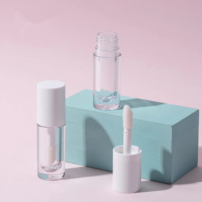 Empty 3.5ml White Brush Lip Gloss Containers Tube