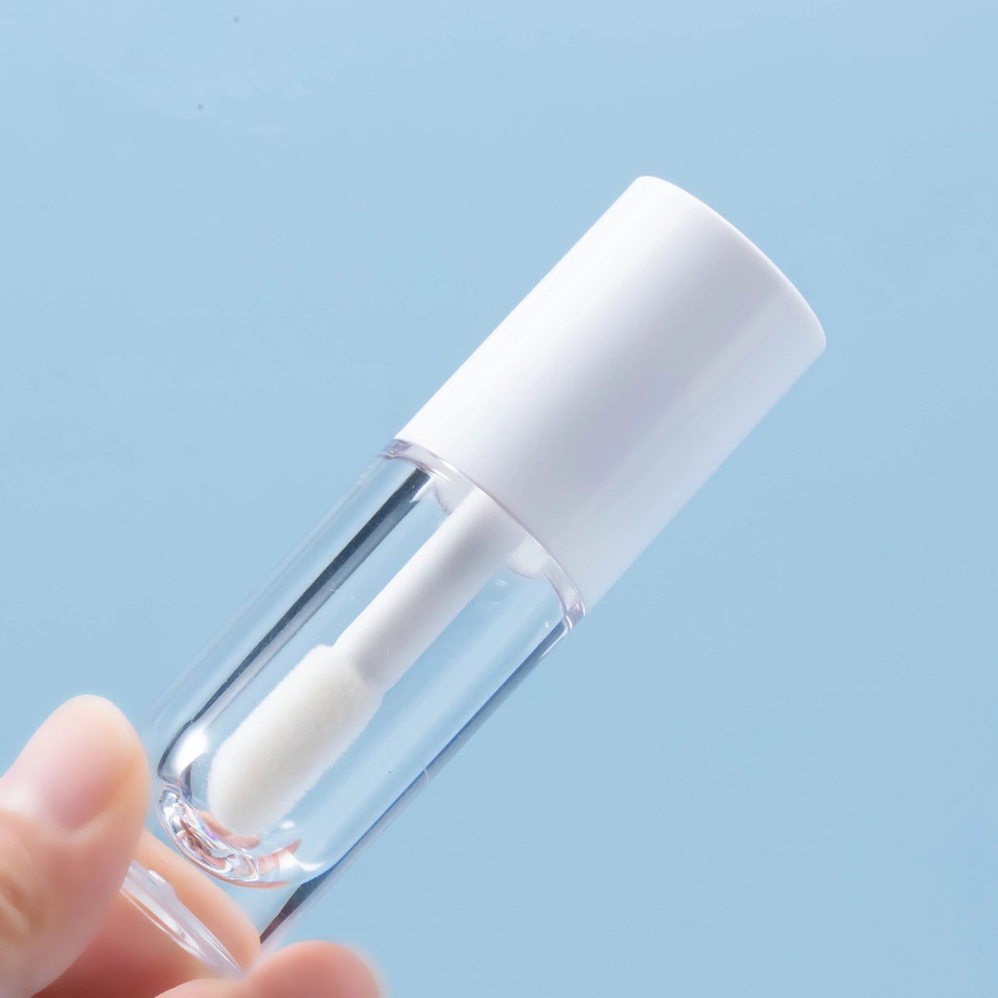Empty 3.5ml White Brush Lip Gloss Containers Tube
