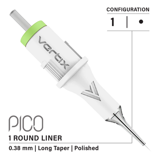 Vertix Pico Cartridges - 1 Round Liner 0.38 mm