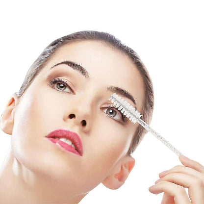 White Glitter Eyebrow Brush / Mascara Wand  / Spoolies (50pcs)