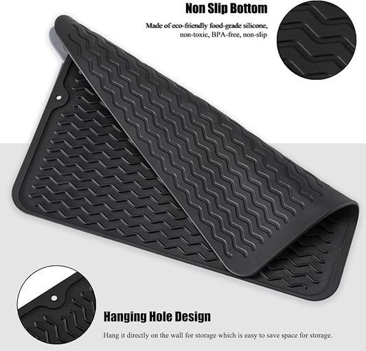 Black Silicone Dish Washing Mat (BLACK)