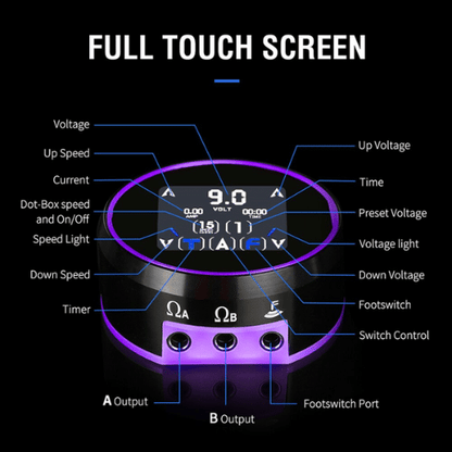 Silver Aurora 3 Touch Screen Tattoo Power Supply