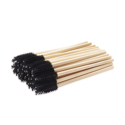 Black Eco-Friendly Bamboo Eyebrow Brush / Mascara Wand  / Spoolies (50pcs)