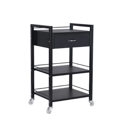 Black 1 Drawer 2 Table Trolley (TRO6)