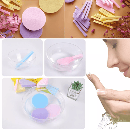 Blue Make Up Compress Cleaning Sponge (12pcs)