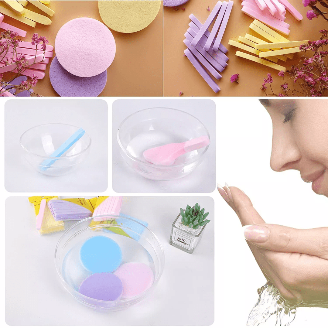 Pink Make Up Compress Cleaning Sponge (12pcs)