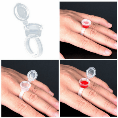 Clear Pigment Rings with Lid (50pcs)