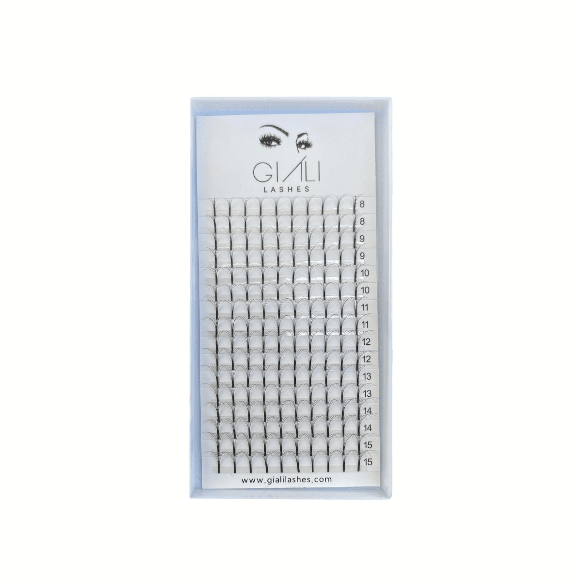 Giáli Lashes 5D Long Stem Premade Volume Fans Lash Tray