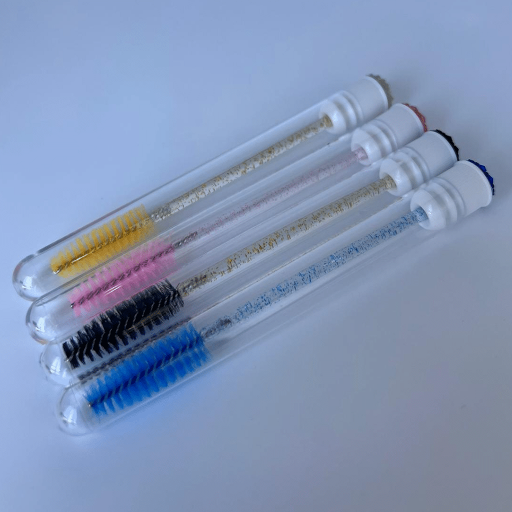 Glitter Disposable Eyebrow Brush / Mascara Wand / Spoolies with Tube