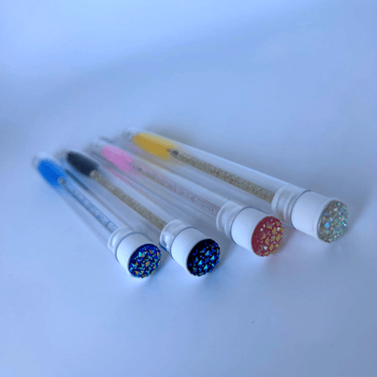 Glitter Disposable Eyebrow Brush / Mascara Wand / Spoolies with Tube