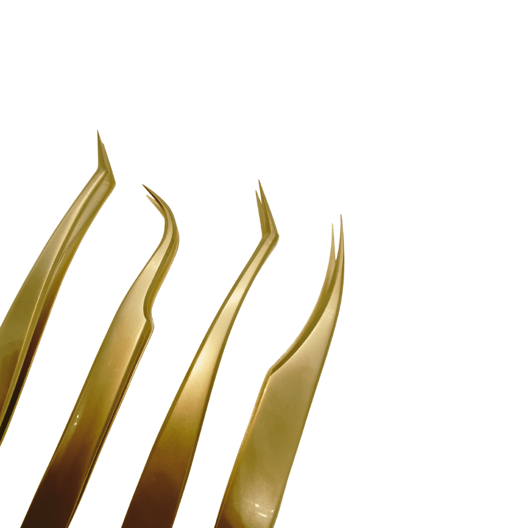 Gold EI Lash Tweezers Set of 4