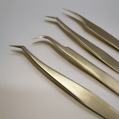 Gold EI Lash Tweezers Set of 4