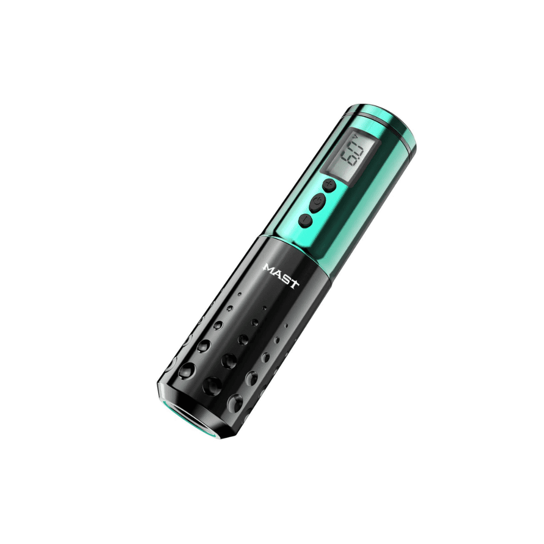 Green MAST-LANCER Wireless Rotary Tattoo Pen - Replaceable battery