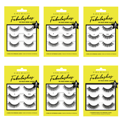 KR-Fabulashes 3D FAUX Mink Lashes (3 Pairs)