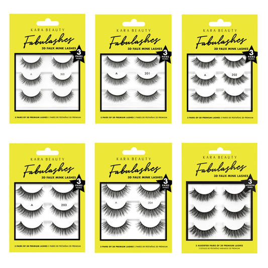 KR-Fabulashes 3D FAUX Mink Lashes (3 Pairs)