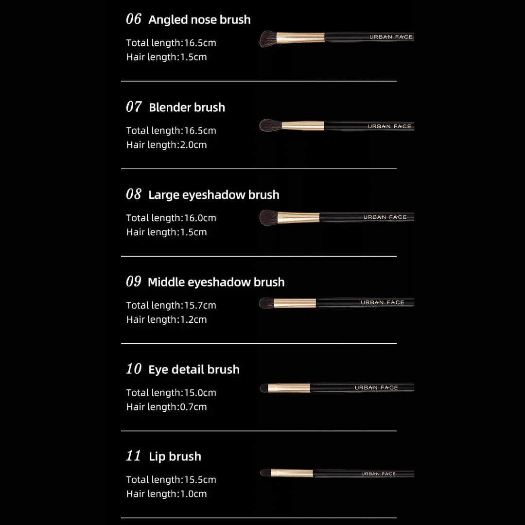 Black and Gold Makeup Brush Kit (12pcs)