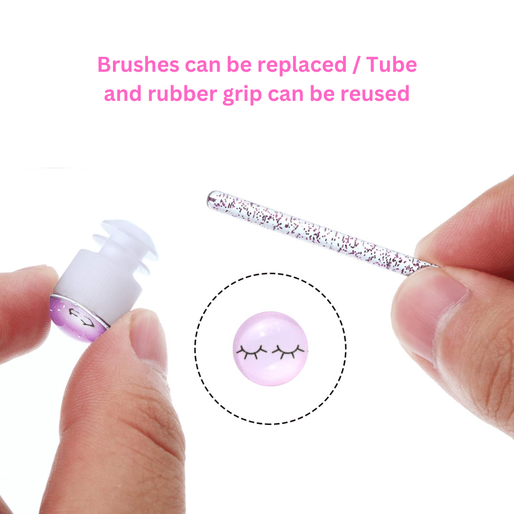 Glitter Disposable Eyebrow Brush / Mascara Wand / Spoolies with Tube