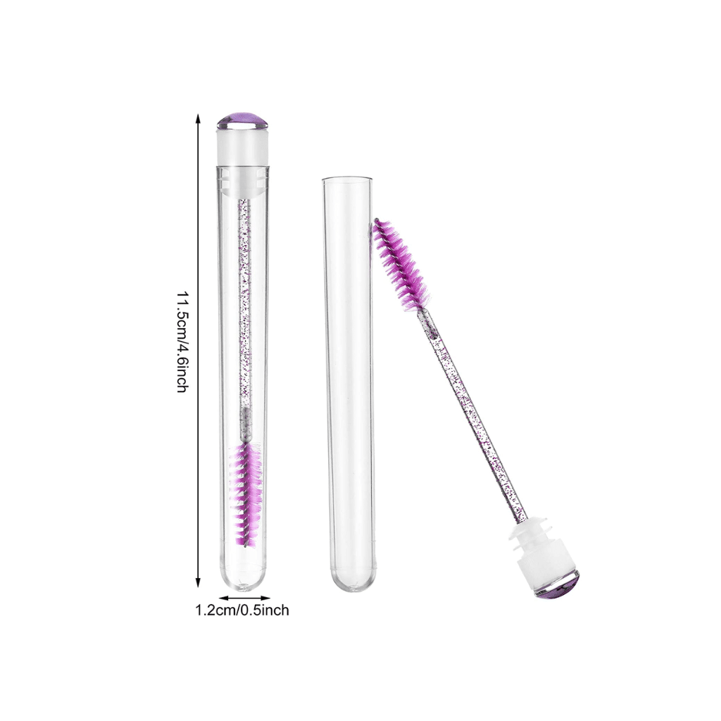 Glitter Disposable Eyebrow Brush / Mascara Wand / Spoolies with Tube