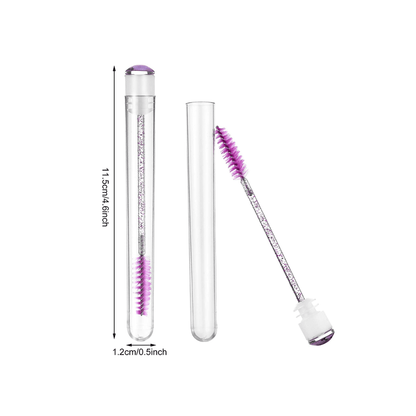 Glitter Disposable Eyebrow Brush / Mascara Wand / Spoolies with Tube