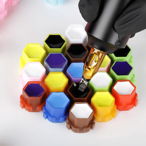 Mix Colour Linetion Honeycomb Shape Tattoo Pigment Cups (200pcs)