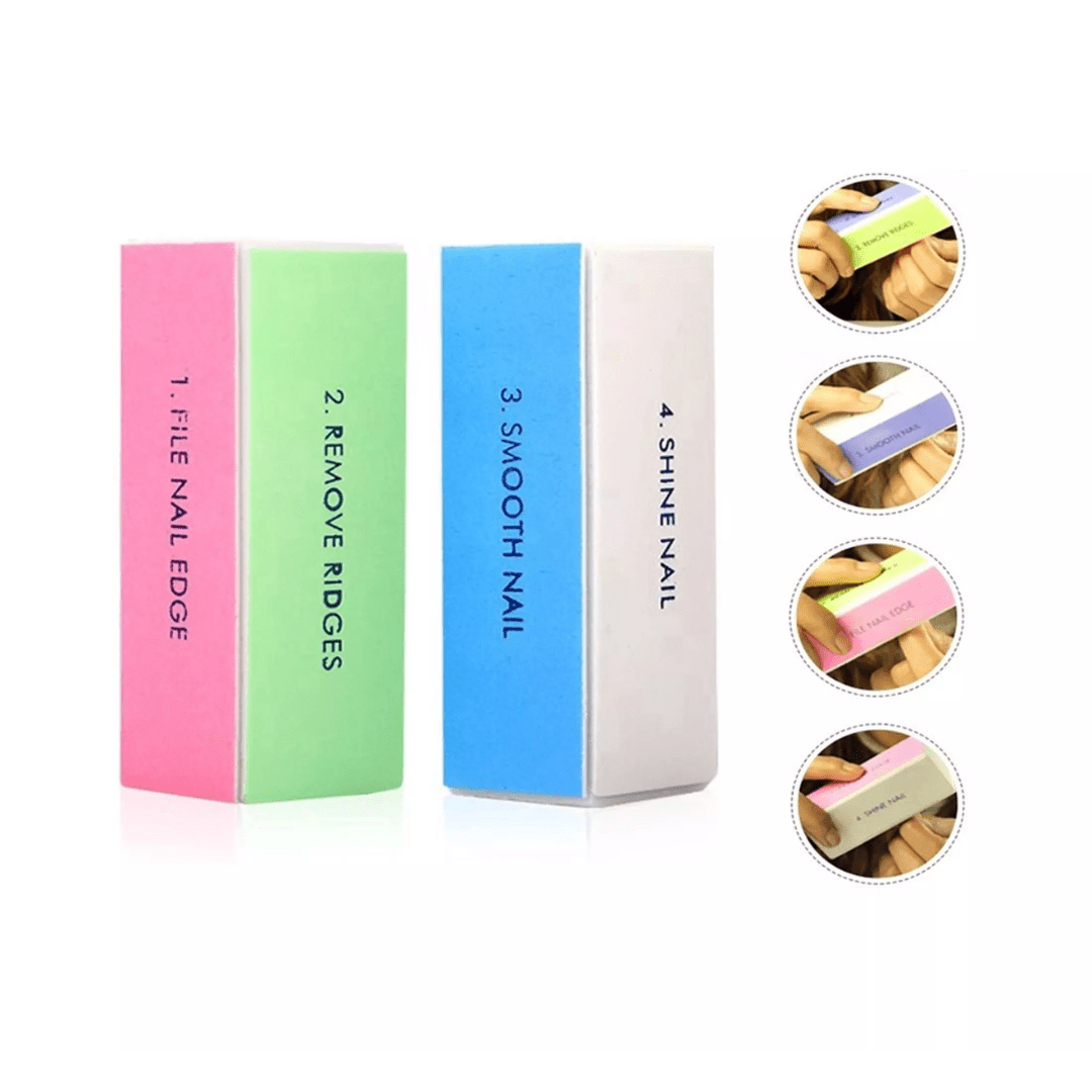 Multi Colour 4 Way Nail Buffer Block