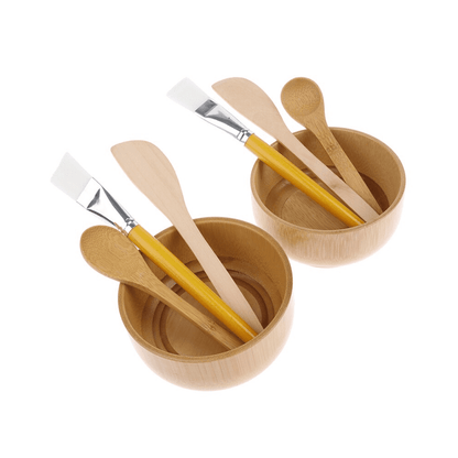 Natural Bamboo Bowl & Mixing Tool Set (4pcs)