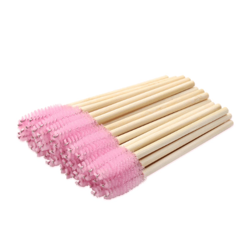 Pink Eco-Friendly Bamboo Eyebrow Brush / Mascara Wand  / Spoolies (50pcs)