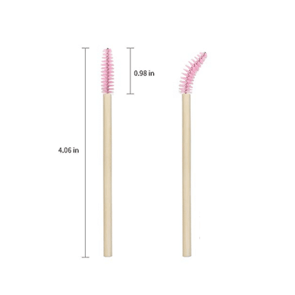 Pink Eco-Friendly Bamboo Eyebrow Brush / Mascara Wand  / Spoolies (50pcs)