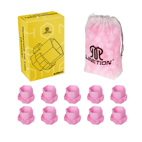 Pink Linetion Honeycomb Shape Tattoo Pigment Cups (200pcs)