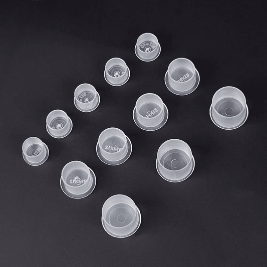 Tattoo Pigment Cups with base/stand - M (14 x 12mm) 100pcs