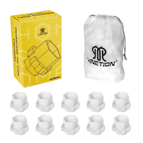 White Linetion Honeycomb Shape Tattoo Pigment Cups (200pcs)