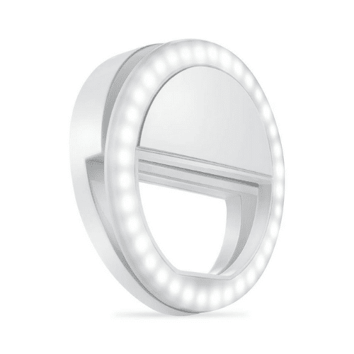 White Clip-On Selfie Ring Light